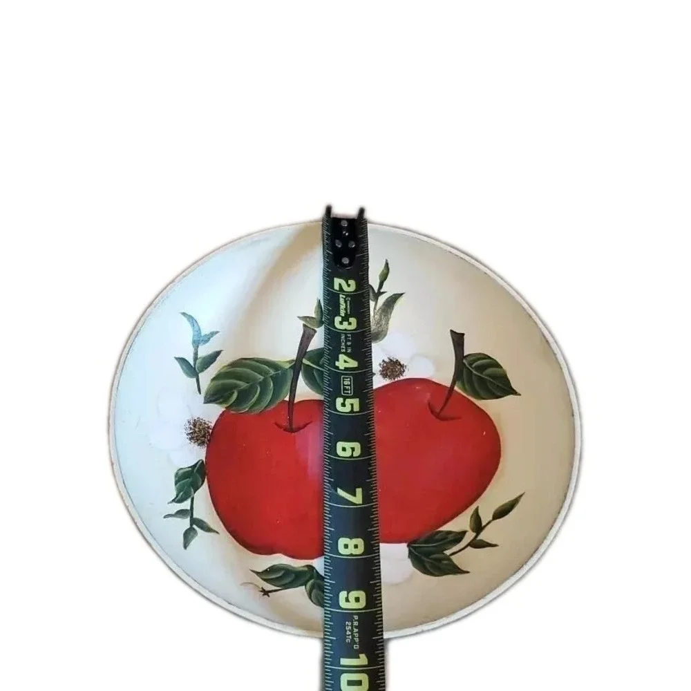 Vintage Kitchen Painted Wood Bowls Fruit Apples Kitsch Farmhouse Cabin Decor Lot